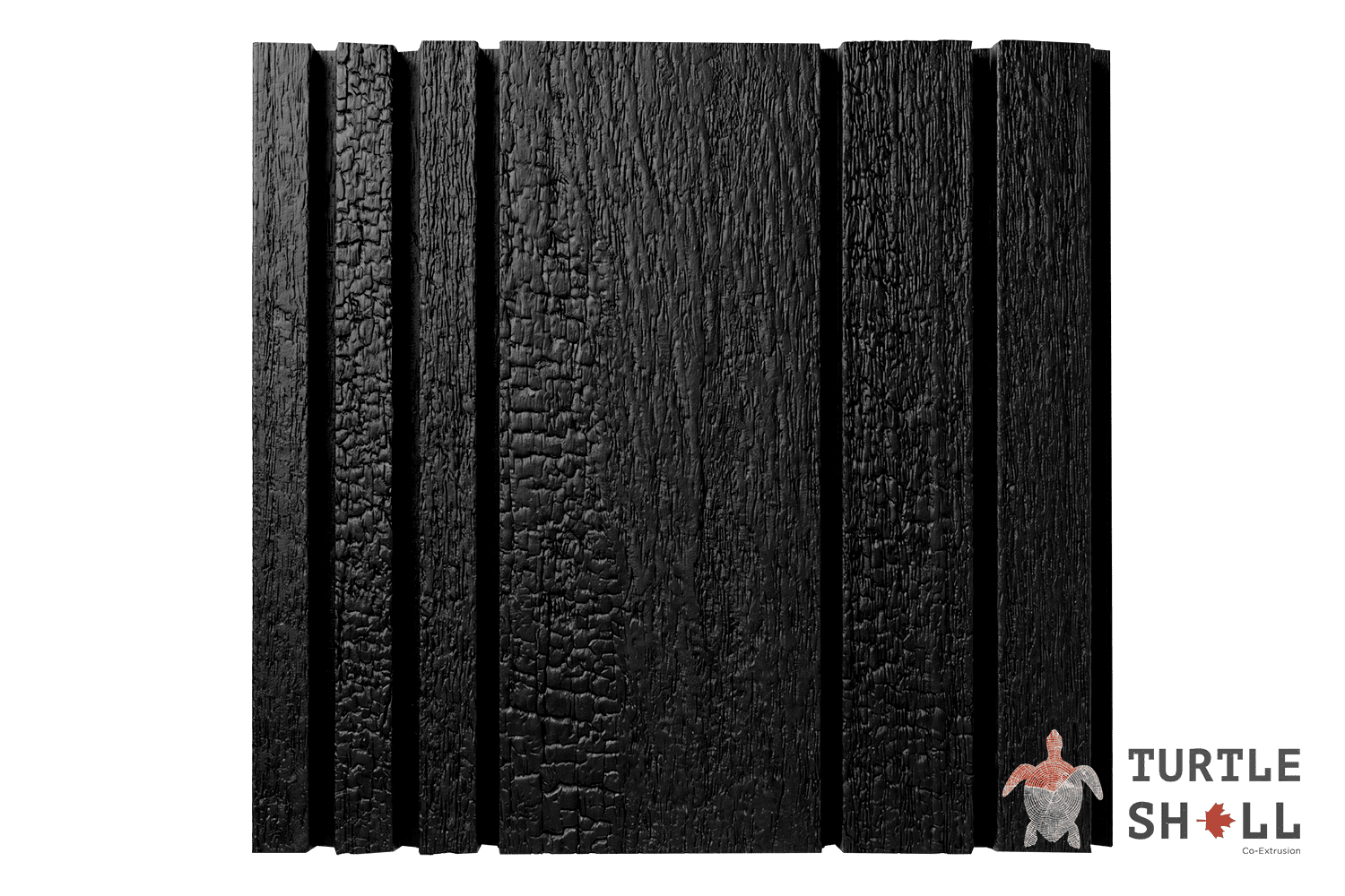 Реечная панель ДПК Turtle Shell Double Lines, Голландское Сгоревшее дерево (Holland Burntwood)