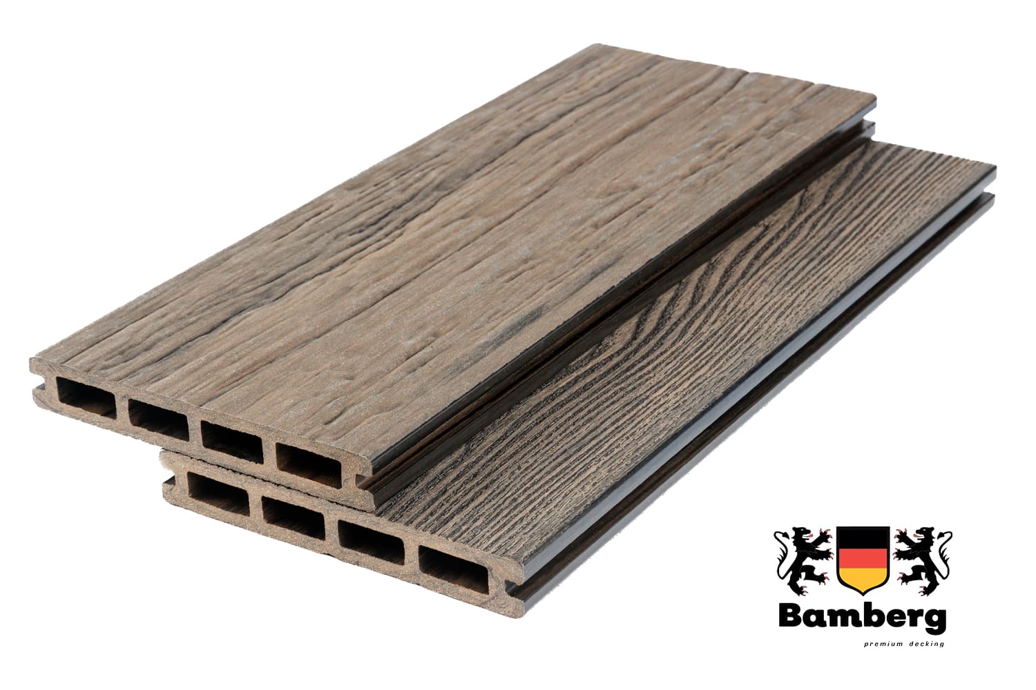 Террасная доска Bamberg SquareFossiled, Lebanese Cedar (Окаменелое дерево)  — Black Deck