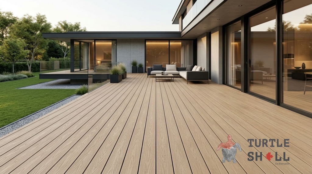 Настил из Террасная доска ДПК Turtle Shell полнотелая Trix, Teak, Коэкструзия 3.0